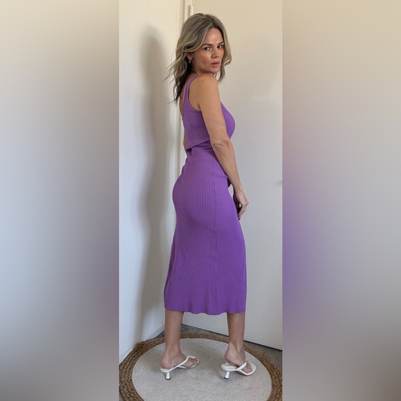 David Koma Side Twist One Shoulder Midi Dress Lilac - Picture 14 of 17